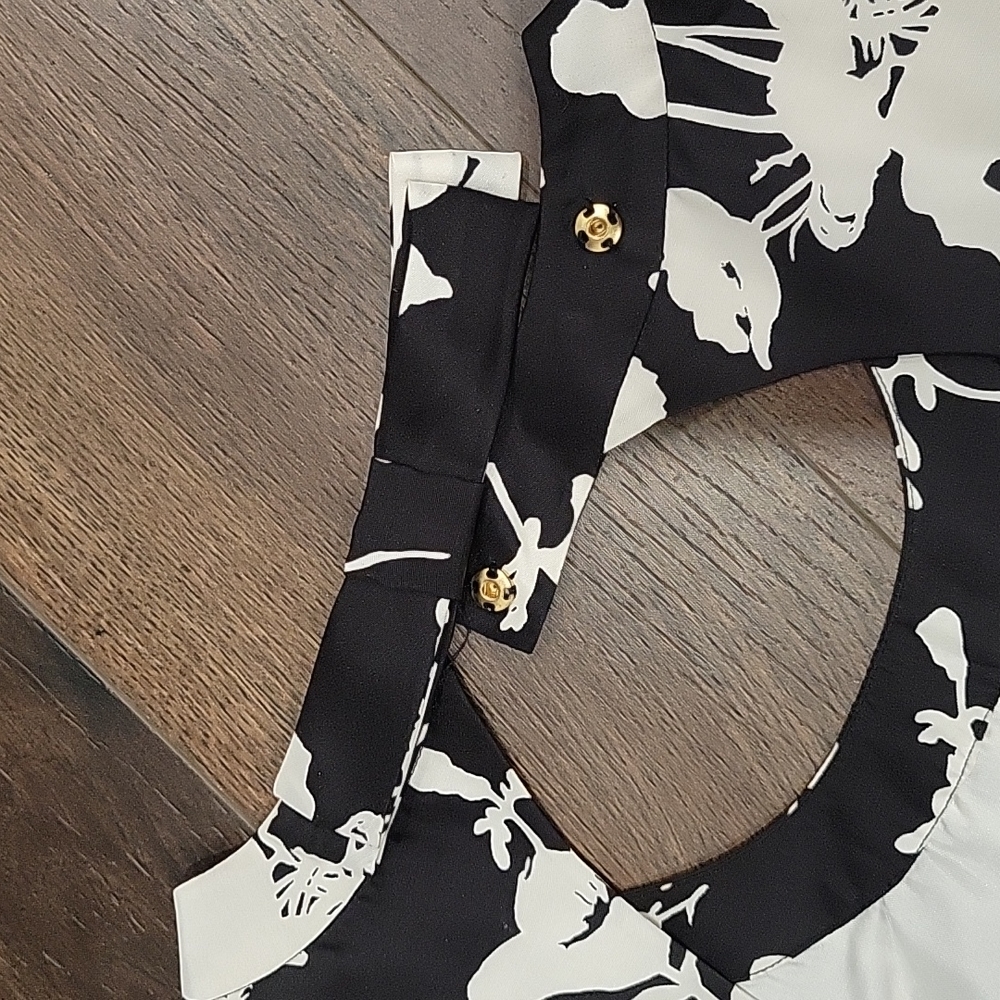 Kate Spade Florence Broadhurst silk bow detail open Floral Dress 4 - Picture 5 of 16